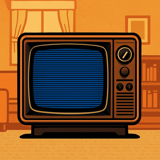 retro tube tv with crt scan lines. add a living room background behind the tv, front facing so i can use it as a menu selection screen
In-Game asset.  2d.  High contrast.  No shadows