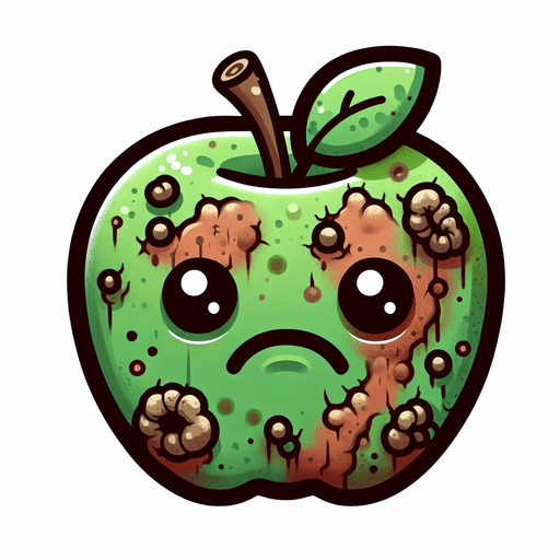cartoon rotten apple