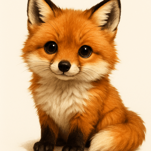 Make a realistic fox that is sooooo cute.
In-Game asset.  2d.  High contrast.  No shadows. Realistic
