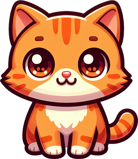 Very cute cat looking into camera. Full body cat. Cartoon art style. Ginger cat. No UI elements in the picture like popups, close buttons etc..
Single Game Texture. In-Game asset. 2d. Blank background. High contrast. No shadows.
