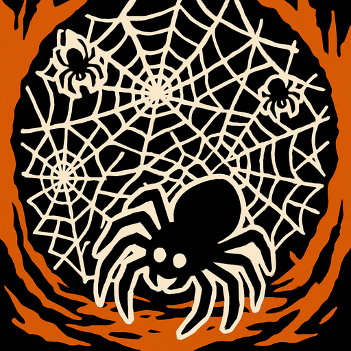 Fond d'écran nid des araignées.
In-Game asset.  2d.  High contrast.  No shadows