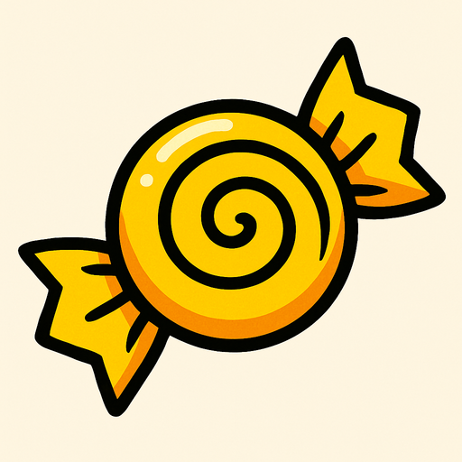 Sarı şeker.
In-Game asset.  2d.  High contrast.  No shadows
