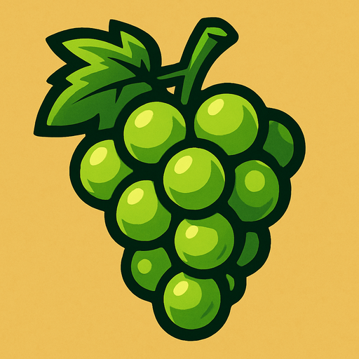 Green grape.
In-Game asset.  2d.  High contrast.  No shadows
