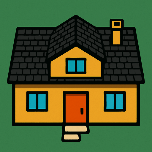 Top view of a house.
In-Game asset.  2d.  High contrast.  No shadows