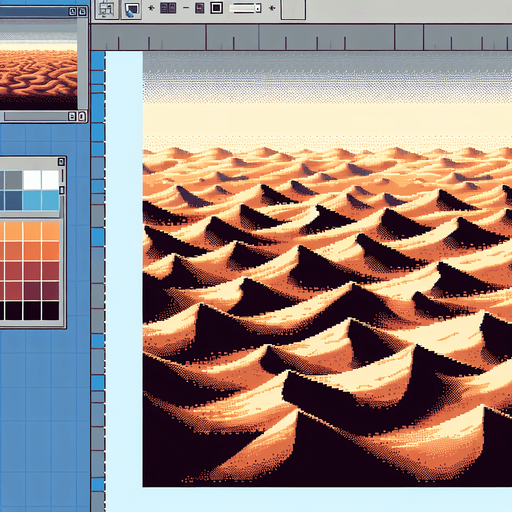 Pixel art top down aerial view barren desert, sand dunes, retro shooter
Single Game Texture. In-Game asset. 2d. Blank background. Low contrast. No shadows.