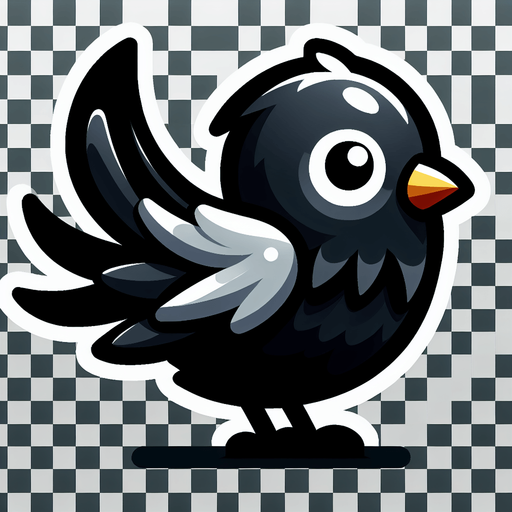 Bird.
Single Game Texture. In-Game asset. 2d. Blank background. High contrast. No shadows.