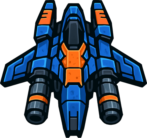 strong spaceship.
In-Game asset.  2d.  High contrast.  No shadows