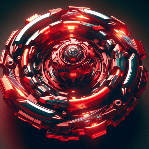 Photorealistic Red beyblade, top view