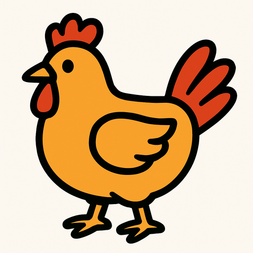 Tavuk.
In-Game asset.  2d.  High contrast.  No shadows