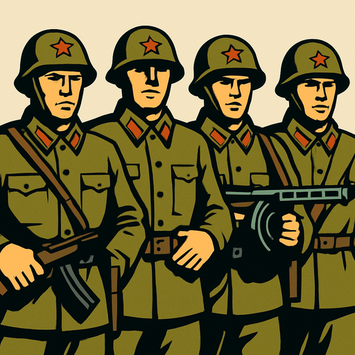 SOLDADOS SOVIETICOS.
In-Game asset.  2d.  High contrast.  No shadows