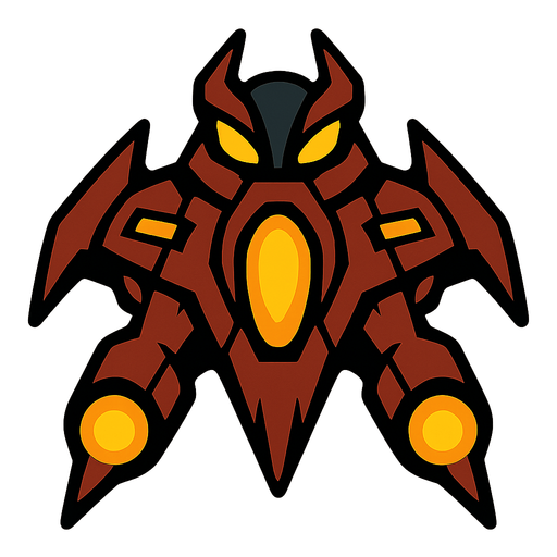 enemy space ship.
In-Game asset.  2d.  High contrast.  No shadows