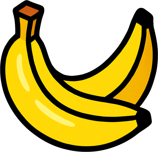 A yellow banana.
In-Game asset.  2d.  High contrast.  No shadows