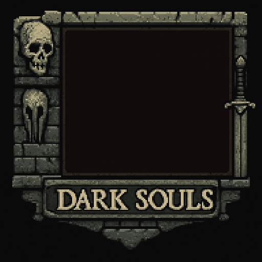 Kartları koymak için kart yeri dark souls 2d pixel art.
In-Game asset.  2d.  High contrast.  No shadows