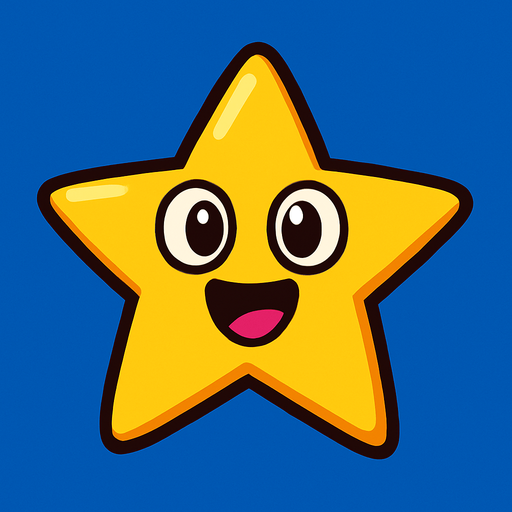 Estrella animada.
In-Game asset.  2d.  High contrast.  No shadows