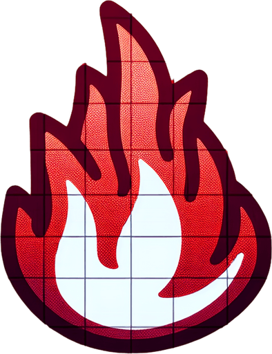 fire red.
Single Game Texture.  In-Game asset.  2d.  Blank background.  High contrast.  No shadows