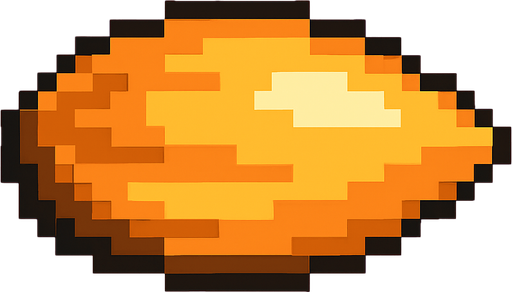 Mango seed 8bit.
In-Game asset.  2d.  High contrast.  No shadows