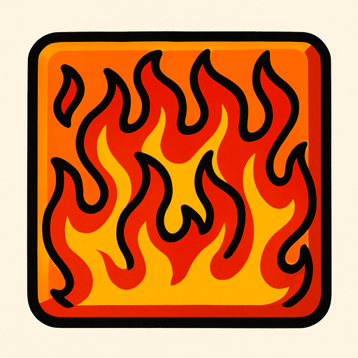 fire block background.
In-Game asset.  2d.  High contrast.  No shadows. cartoon. draw