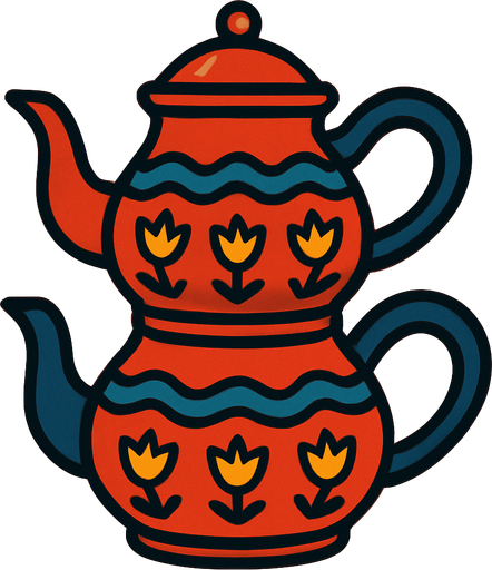 Make a kettle same turks.
In-Game asset.  2d.  High contrast.  No shadows