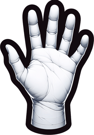 Рука белая. Иконка.
Single Game Texture.  In-Game asset.  2d.  Blank background.  High contrast.  No shadows