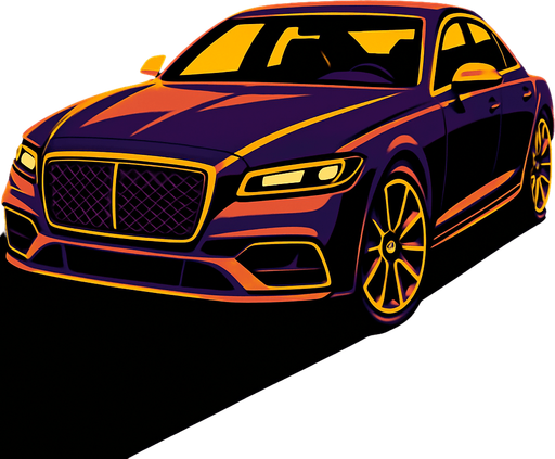 Luxury car.
In-Game asset.  2d.  High contrast.  No shadows