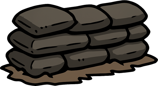 animasyon çizgi dizi tarzında bir siper.
In-Game asset.  2d.  High contrast.  No shadows
