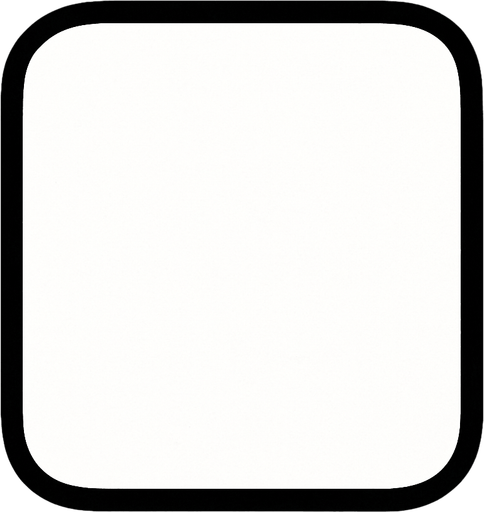 rectangulo Blanco con bordes redondeados. figura simple.
In-Game asset.  2d.  High contrast.  No shadows