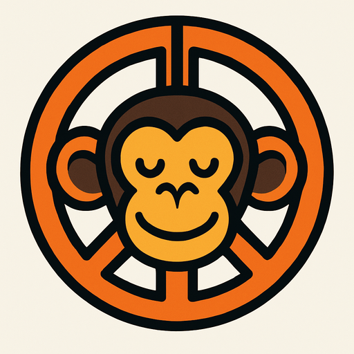 monkey in peace head.
In-Game asset.  2d.  High contrast.  No shadows