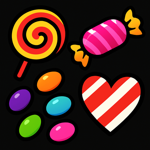 Candy
Is.
In-Game asset.  2d.  High contrast.  No shadows