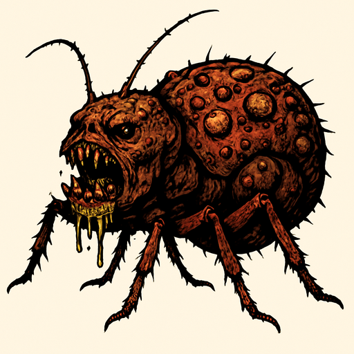 disgusting bug, realistic.
In-Game asset.  2d.  High contrast.  No shadows