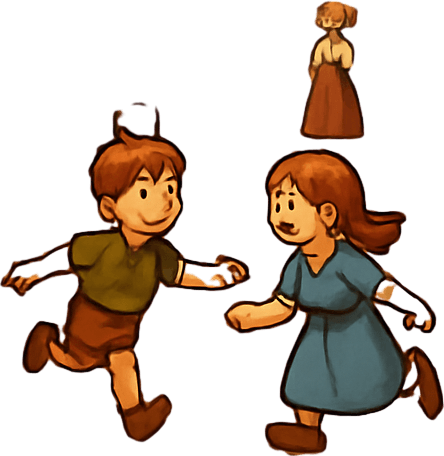 A quaint medieval town square with cobbled streets, wooden signs, children playing, townsfolk chatting near a well, cheerful and warm vibe, realistic
In-Game asset.  2d.  High contrast.  No shadows