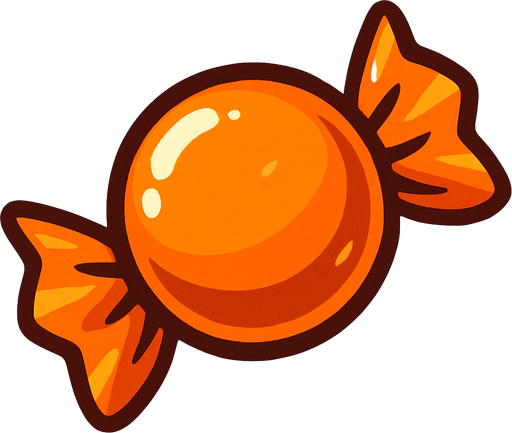 Turuncu şeker.
In-Game asset.  2d.  High contrast.  No shadows