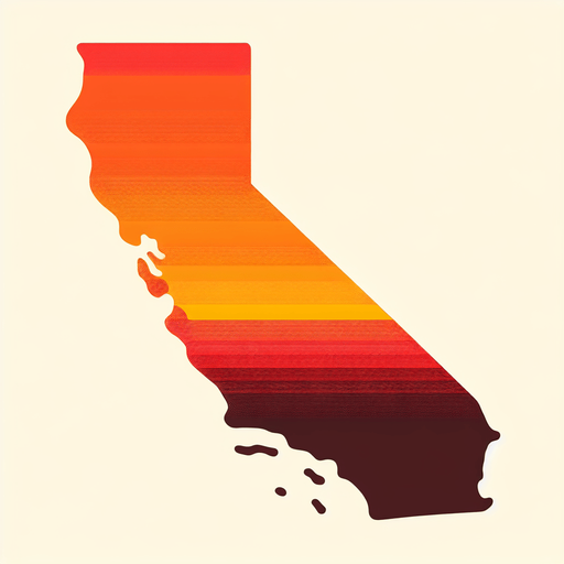 the shape of CALIFORNIA.
Single Game Texture. In-Game asset. 2d. Blank background. High contrast. No shadows.