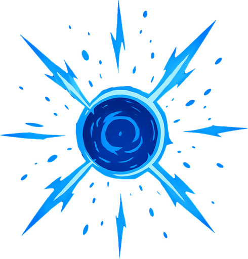 Blue circle magic attack.
In-Game asset.  2d.  High contrast.  No shadows