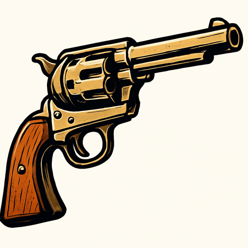 a western revolver.
In-Game asset.  High contrast.  No shadows