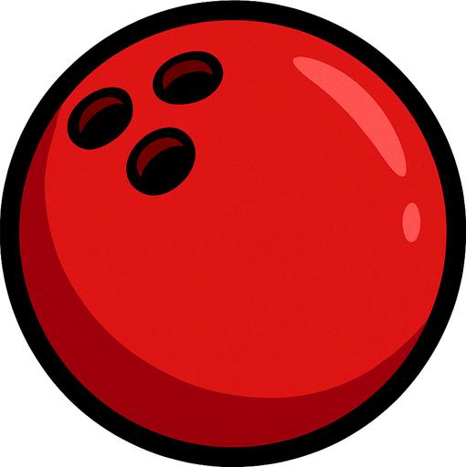 Red bowling ball.
In-Game asset.  2d.  High contrast.  No shadows