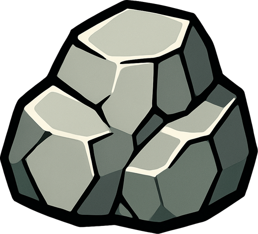 rock.
In-Game asset.  2d.  High contrast.  No shadows. cartoon