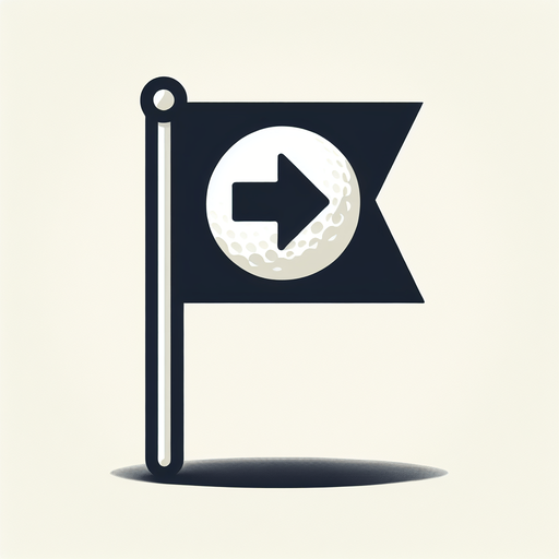 Drapeau de golf avec un flèche vers la gauche.
Single Game Texture. In-Game asset. 2d. Blank background. High contrast. No shadows.