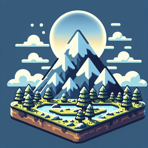 MOUNTAIN.
Single Game Texture. In-Game asset. 2d. Blank background. High contrast. No shadows.
