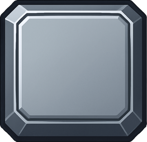 futuristic square tile, 3D look, topdown view, subtle shadowed edges, slightly beveled borders, solid clean style, metallic or sci-fi surface, not flat, looks like a cube seen from above, 76x76 pixel, on transparent background.
In-Game asset.  2d.  High contrast.  No shadows