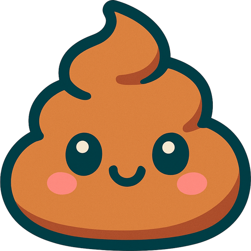 Make a drawing of a cute poop.
In-Game asset.  2d.  High contrast.  No shadows