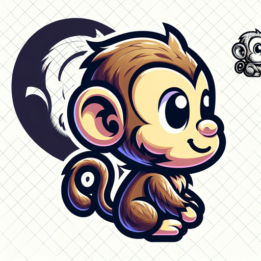 Create a cute monkey seen from the side.
Single Game Texture. In-Game asset. 2d. Blank background. High contrast. No shadows.
