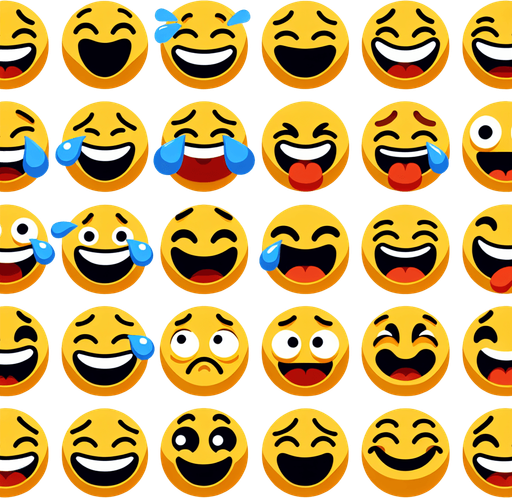 serie of laughing smileys
