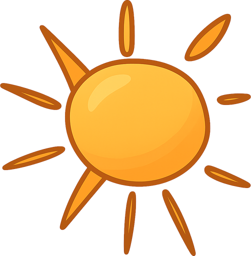 sun. No background. Transparent background. Blank background. No shadows. 2d. In-Game asset. flat