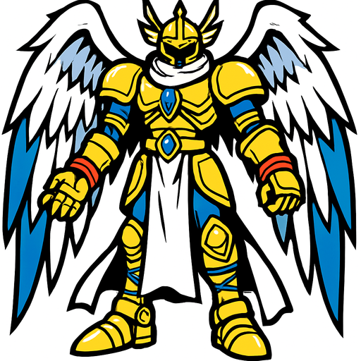 Seraphimon.
In-Game asset.  2d.  High contrast.  No shadows
