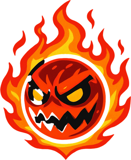 roh jahat bentuk orb api.
In-Game asset.  2d.  High contrast.  No shadows