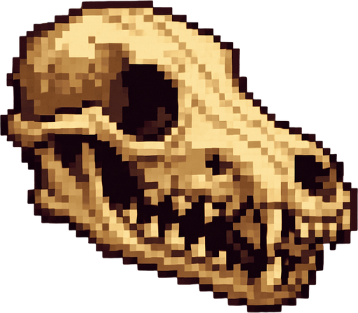 2d pixel art high quality wold skull.
In-Game asset.  2d.  High contrast.  No shadows