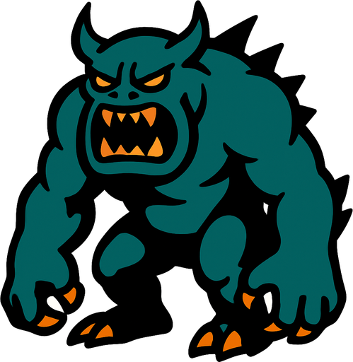 Big monster.
In-Game asset.  2d.  High contrast.  No shadows