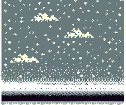 snow powder in the sky, pixel Single Game Texture. In-Game asset. 2d. Blank background. High contrast. No shadows.