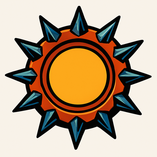 circular spike.
In-Game asset.  2d.  High contrast.  No shadows