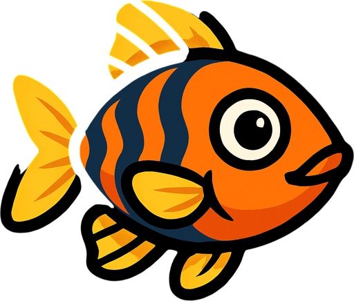 fish.
In-Game asset.  2d.  High contrast.  No shadows